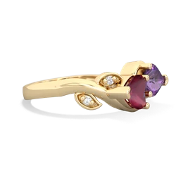 Ruby Floral Elegance 14K Yellow Gold ring R5790