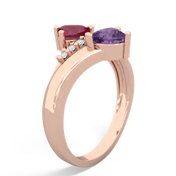 Ruby Heart To Heart 14K Rose Gold ring R2064