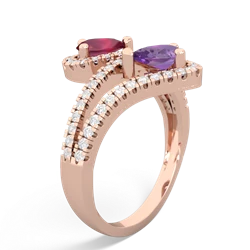 Ruby Diamond Dazzler 14K Rose Gold ring R3000