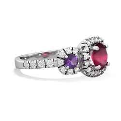 Ruby Regal Halo 14K White Gold ring R5350