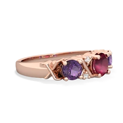 Ruby Hugs And Kisses 14K Rose Gold ring R5016