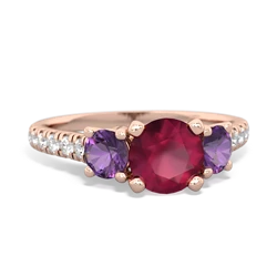 Ruby Pave Trellis 14K Rose Gold ring R5500