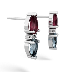 Ruby Bowtie Drop 14K White Gold earrings E0865