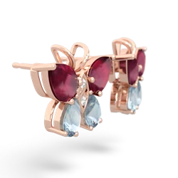 Ruby Butterfly 14K Rose Gold earrings E2215