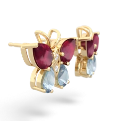 Ruby Butterfly 14K Yellow Gold earrings E2215