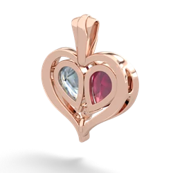 Ruby Two Become One 14K Rose Gold pendant P5330