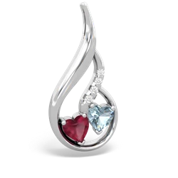 Ruby Keepsake Curves 14K White Gold pendant P5450