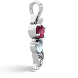 Ruby Kitten 14K White Gold pendant P5780