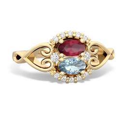 Ruby Love Nest 14K Yellow Gold ring R5860