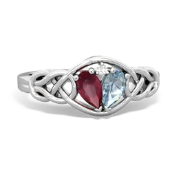 Ruby Celtic Love Knot 14K White Gold ring R5420