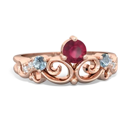 Ruby Crown Keepsake 14K Rose Gold ring R5740