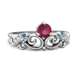 Ruby Crown Keepsake 14K White Gold ring R5740