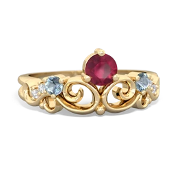 Ruby Crown Keepsake 14K Yellow Gold ring R5740