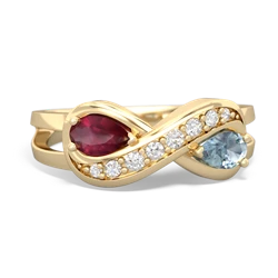 Ruby Diamond Infinity 14K Yellow Gold ring R5390