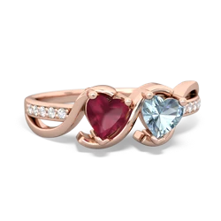 Ruby Side By Side 14K Rose Gold ring R3090