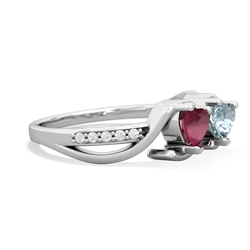 Ruby Side By Side 14K White Gold ring R3090