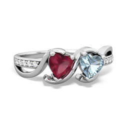 Ruby Side By Side 14K White Gold ring R3090