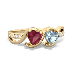 Ruby Side By Side 14K Yellow Gold ring R3090