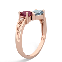 Ruby Snuggling Hearts 14K Rose Gold ring R2178