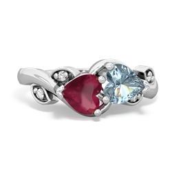 Ruby Floral Elegance 14K White Gold ring R5790