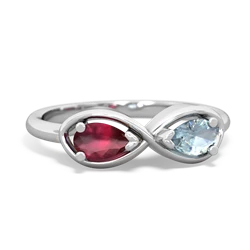 Ruby Infinity 14K White Gold ring R5050