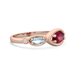 Ruby Milgrain Marquise 14K Rose Gold ring R5700