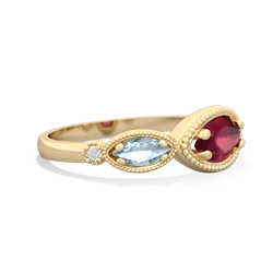 Ruby Milgrain Marquise 14K Yellow Gold ring R5700