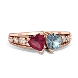 Ruby Heart To Heart 14K Rose Gold ring R3342