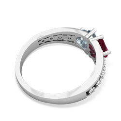 Ruby Heart To Heart 14K White Gold ring R3342