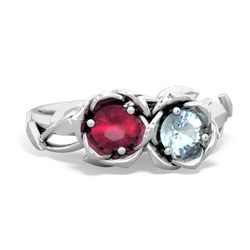 Ruby Rose Garden 14K White Gold ring R5510