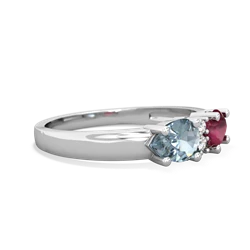 Ruby Pear Bowtie 14K White Gold ring R0865