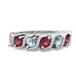 Ruby Anniversary Band 14K White Gold ring R2089