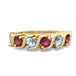 Ruby Anniversary Band 14K Yellow Gold ring R2089