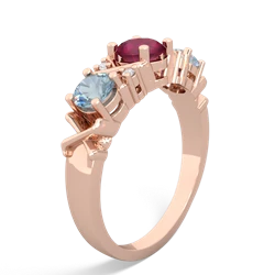 Ruby Hugs And Kisses 14K Rose Gold ring R5016