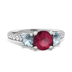 Ruby Pave Trellis 14K White Gold ring R5500