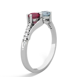 Ruby Infinity Pave Two Stone 14K White Gold ring R5285