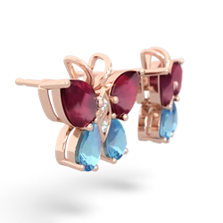 Ruby Butterfly 14K Rose Gold earrings E2215