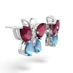 Ruby Butterfly 14K White Gold earrings E2215