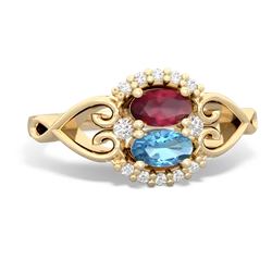 Ruby Love Nest 14K Yellow Gold ring R5860