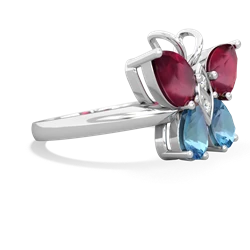 Ruby Butterfly 14K White Gold ring R2215