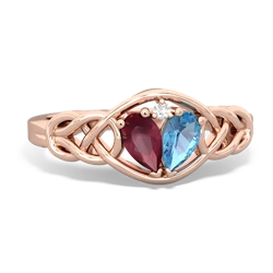 Ruby Celtic Love Knot 14K Rose Gold ring R5420