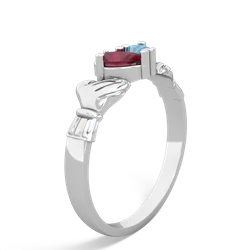 Ruby 'Our Heart' Claddagh 14K White Gold ring R2388