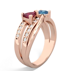 Ruby Bowtie 14K Rose Gold ring R2360