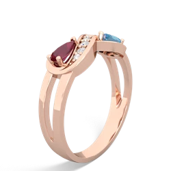 Ruby Diamond Infinity 14K Rose Gold ring R5390