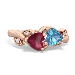 Ruby Floral Elegance 14K Rose Gold ring R5790