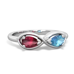 Ruby Infinity 14K White Gold ring R5050