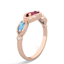 Ruby Milgrain Marquise 14K Rose Gold ring R5700