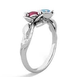 Ruby Rose Garden 14K White Gold ring R5510