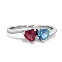 Ruby Sweethearts 14K White Gold ring R5260