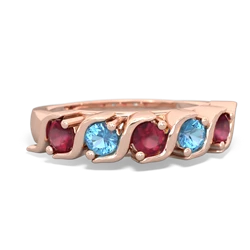 Ruby Anniversary Band 14K Rose Gold ring R2089